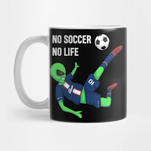 No soccer no live, Alien illustration Mug